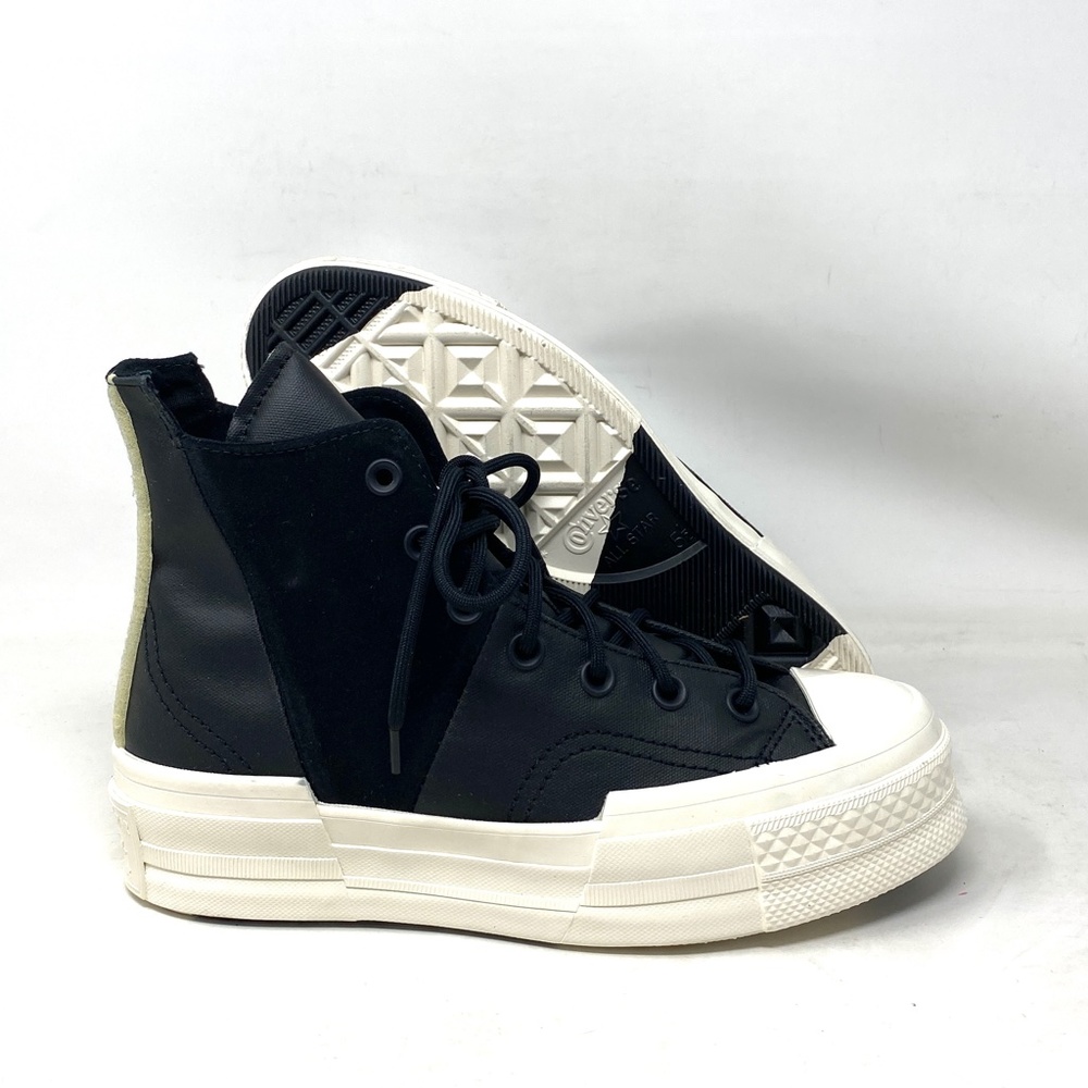 Converse Chuck 70 Plus Mixed Material Sneakers Black Canvas Suede Women A05260C - Picture 7 of 9